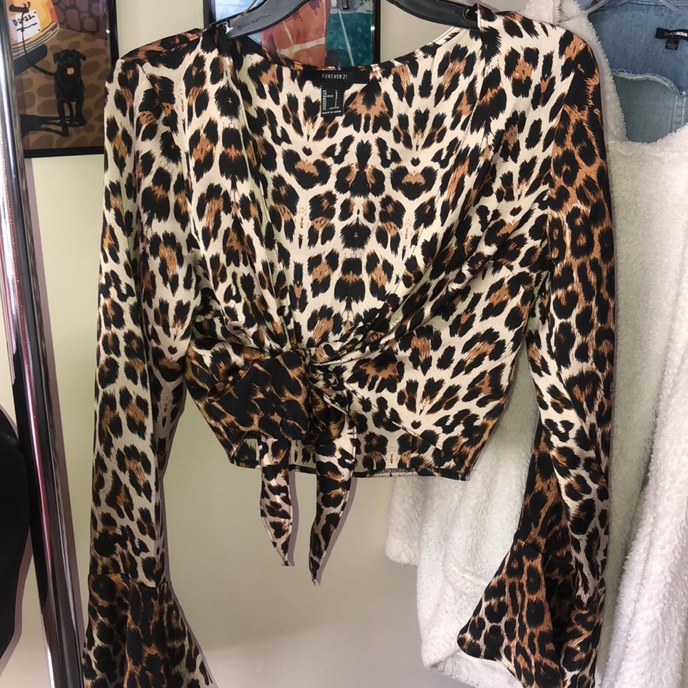 Front Tie Cheetah Top